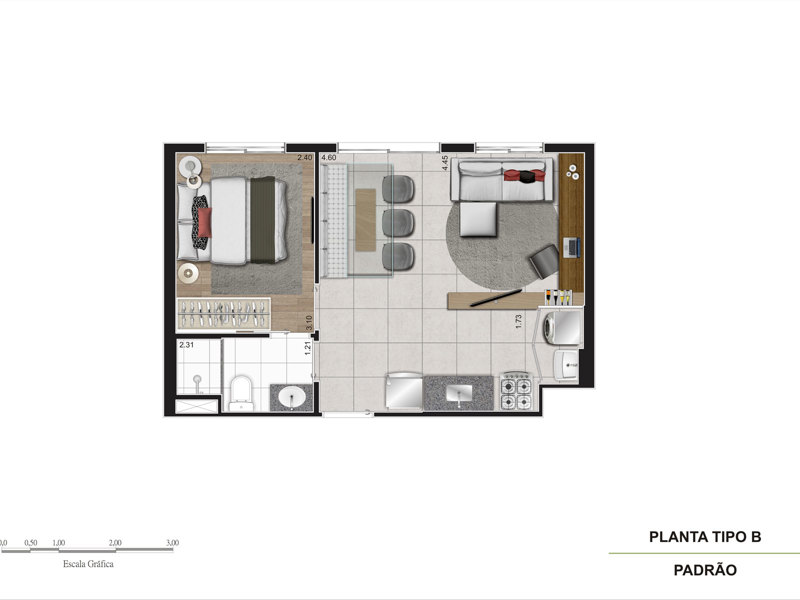 Ilustração da planta - Planta tipo