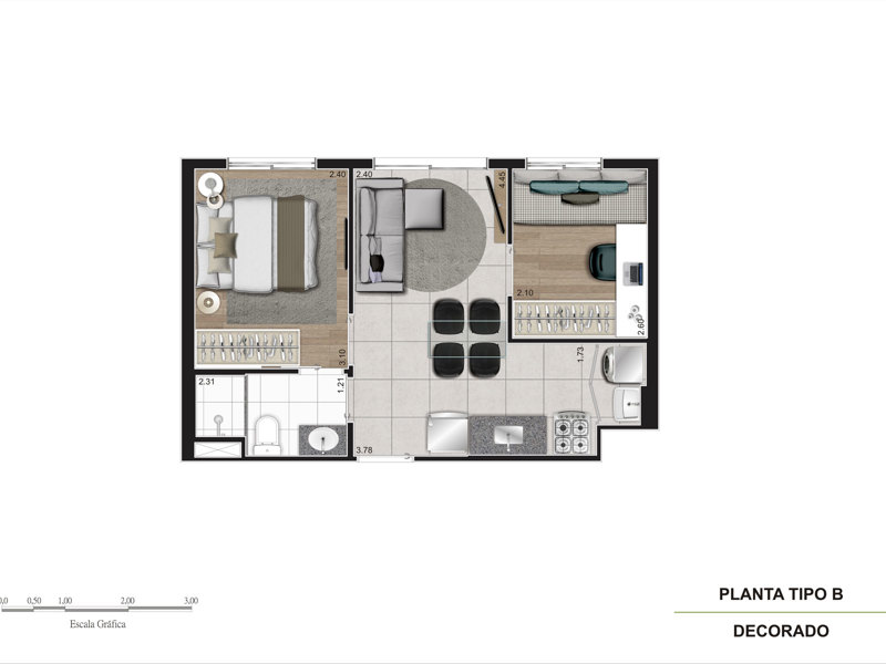 Ilustração da planta - Planta tipo