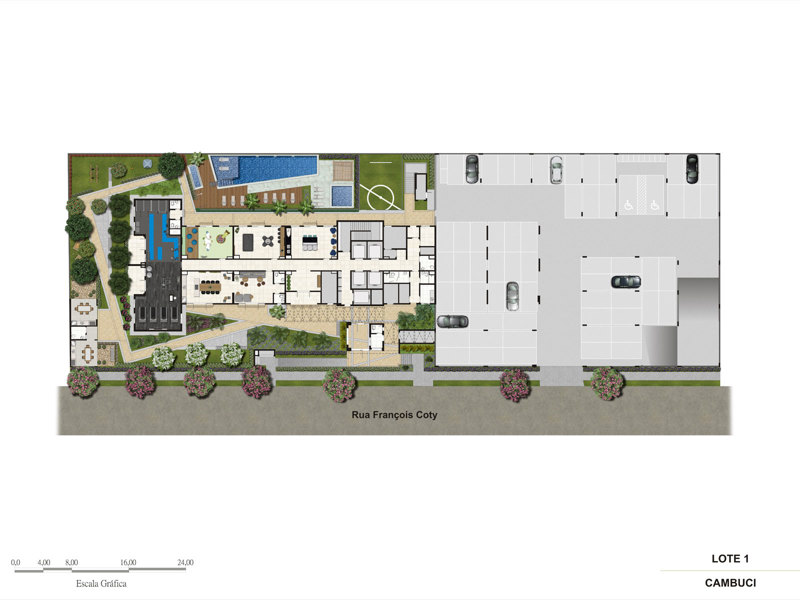 Ilustração da planta - Implantação