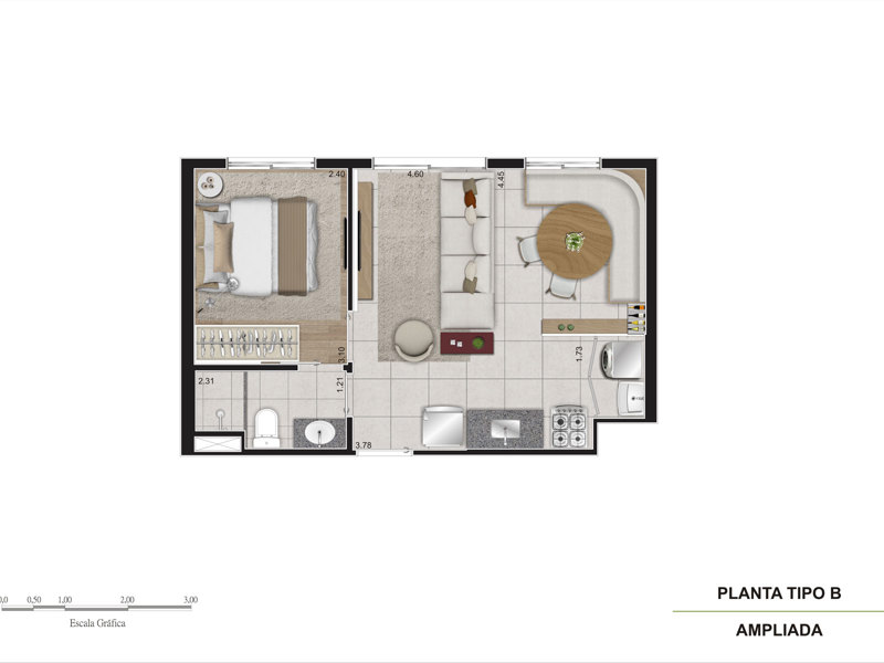Ilustração da planta - Planta tipo