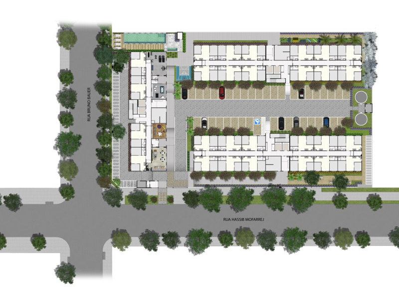 Ilustração da planta - Implantação