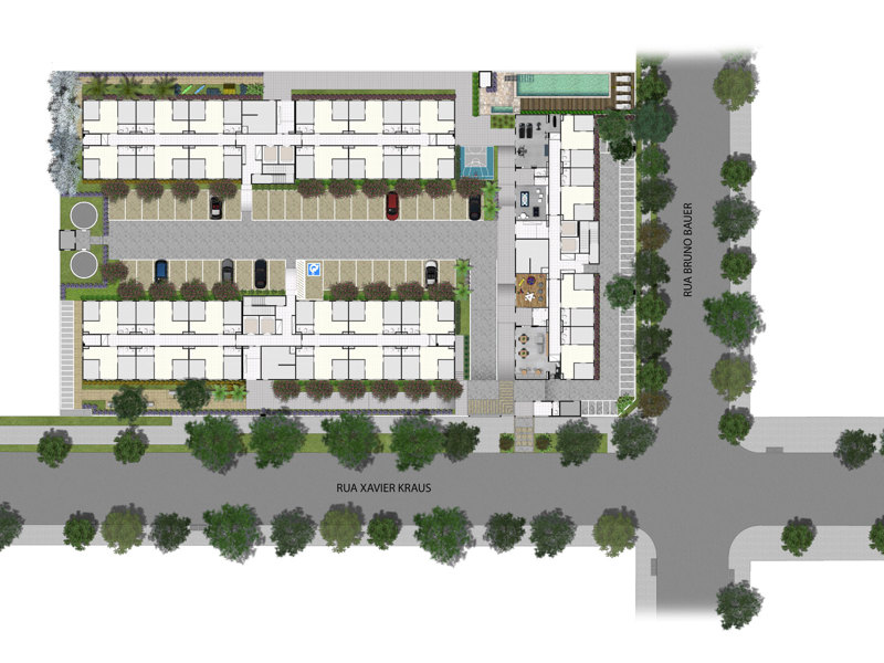 Ilustração da planta - Implantação
