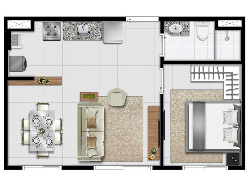 Ilustração da planta - planta_opcao
