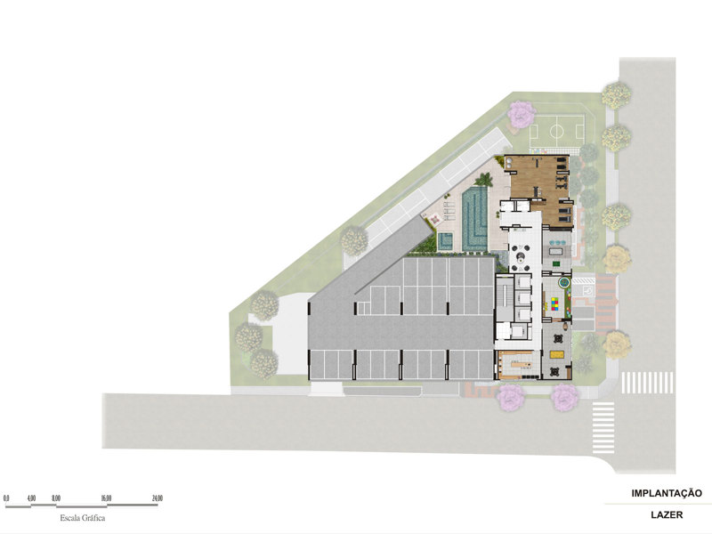 Ilustração da planta - Implantação Lazer