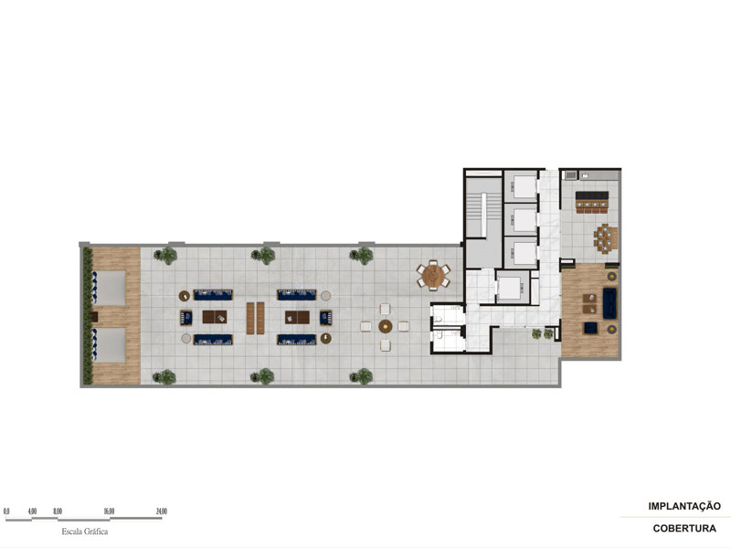 Ilustração da planta - Implantacão Cobertura 
