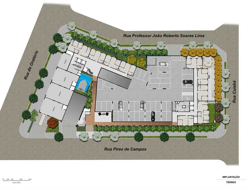Ilustração da planta - Implantação térreo